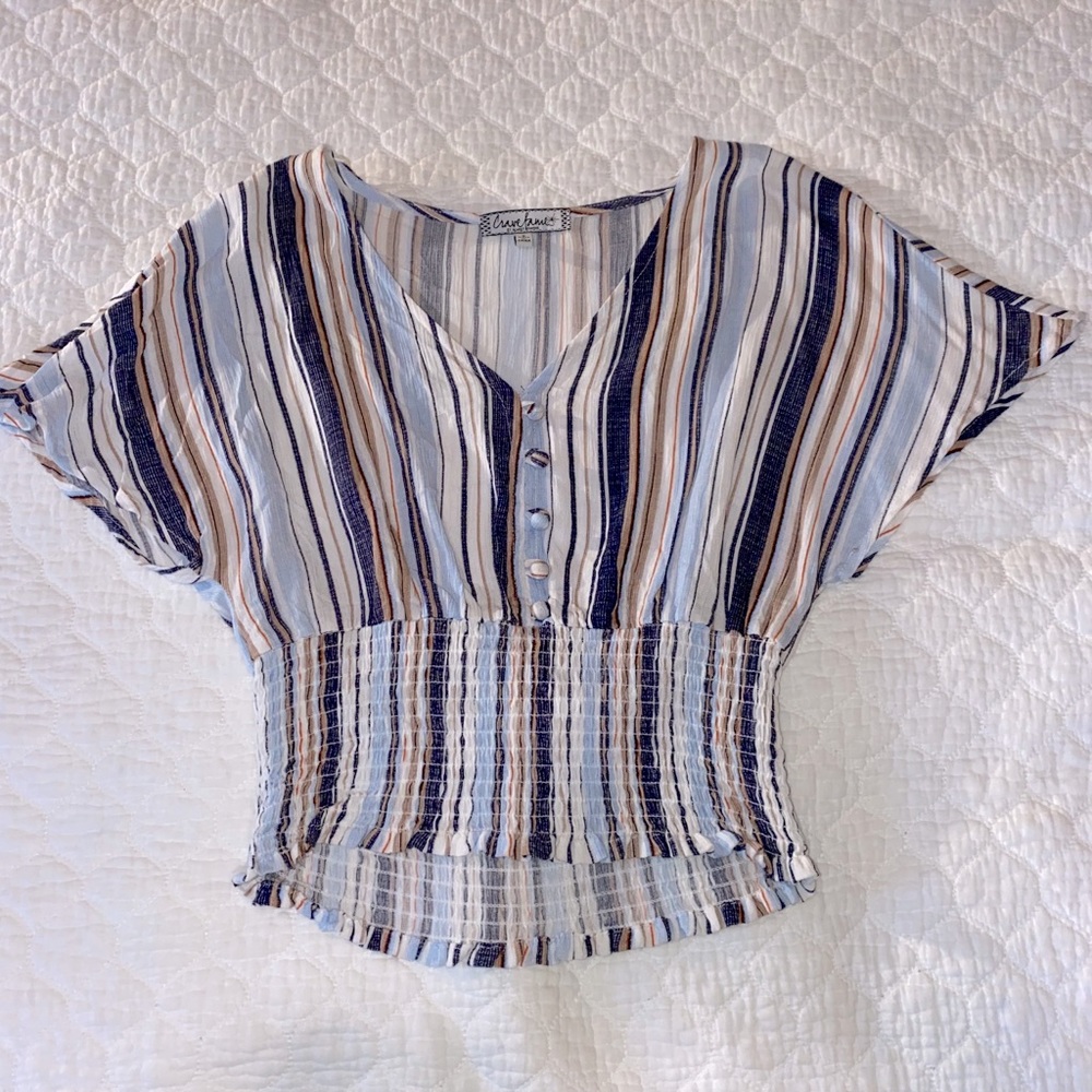 Striped v-neck shirt